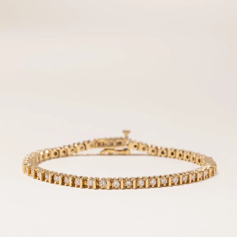 14K Yellow Gold Tennis Bracelet | 1.25ctw | 6.75" |