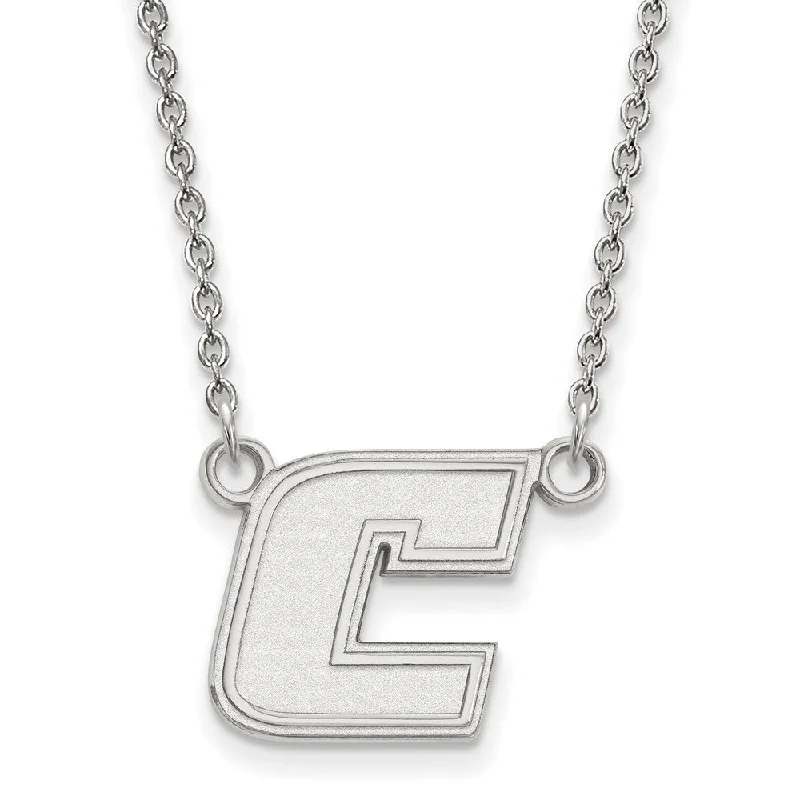 14k White Gold U of Tennessee at Chattanooga Small Initial C Necklace