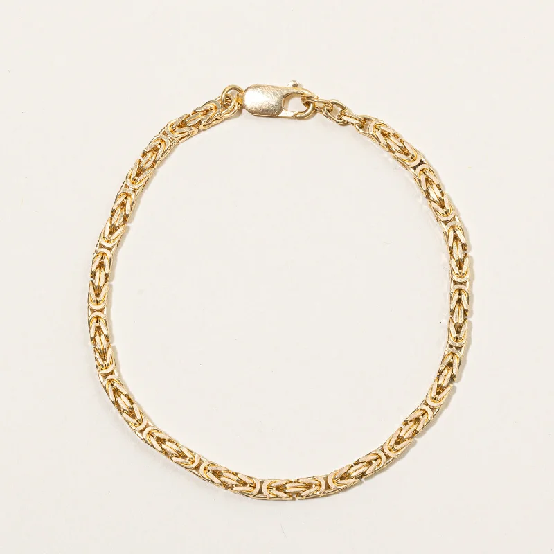 18k Yellow Gold Byzantine Link Bracelet | 8" |