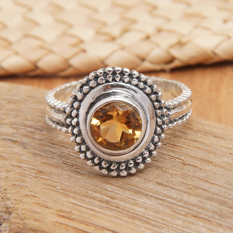 Novica Handmade Exquisite Brilliance Citrine Cocktail Ring