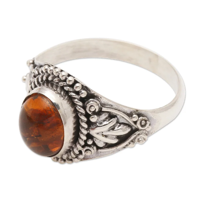 Novica Handmade Sunrise Carnelian Cocktail Ring