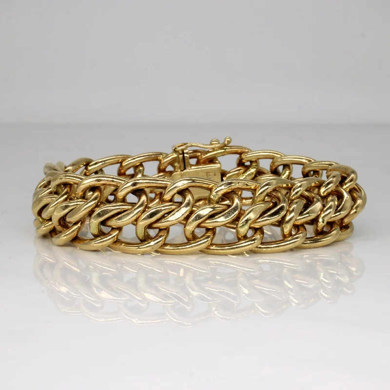 14k Yellow Gold Parallel Link Bracelet | 7.5" |