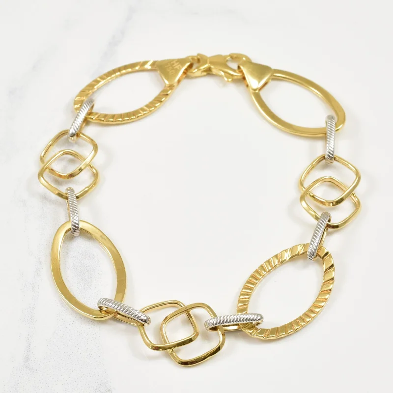 18k Two Tone Gold Bracelet | 8" |