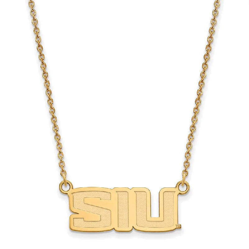 10k Yellow Gold Southern Illinois U Small Pendant Necklace