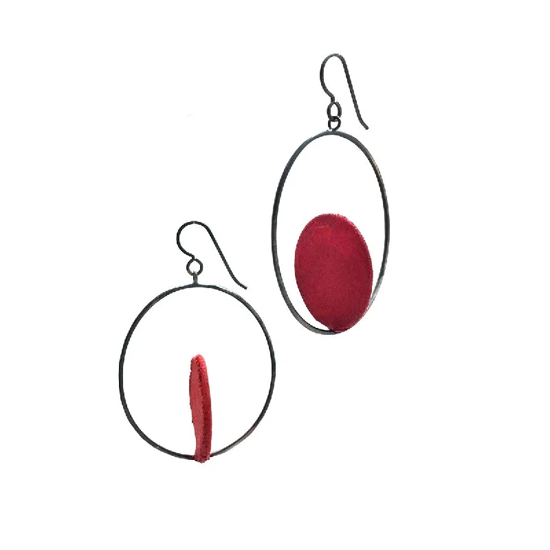 Double Oval Hoops- Red