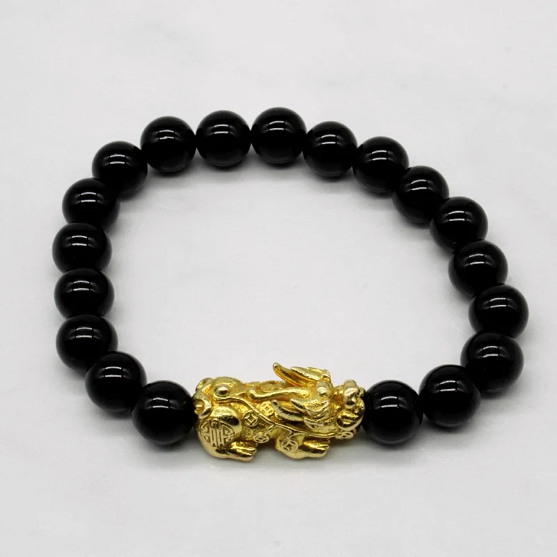 Black Onyx Bead Bracelet | 7" |