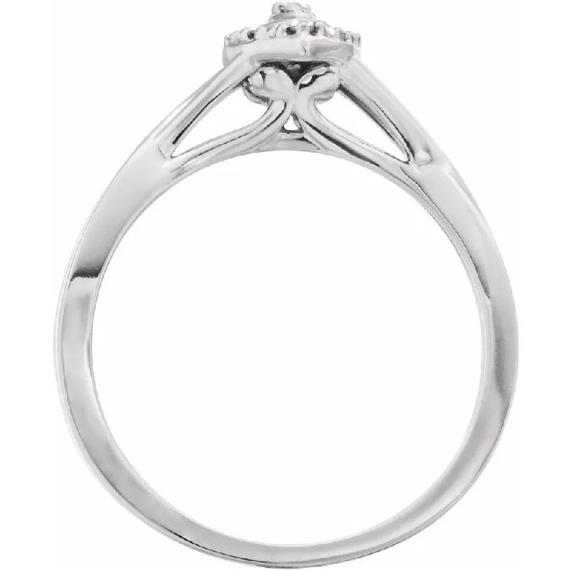 10K White Gold .06 CTW Diamond Promise Ring for Women