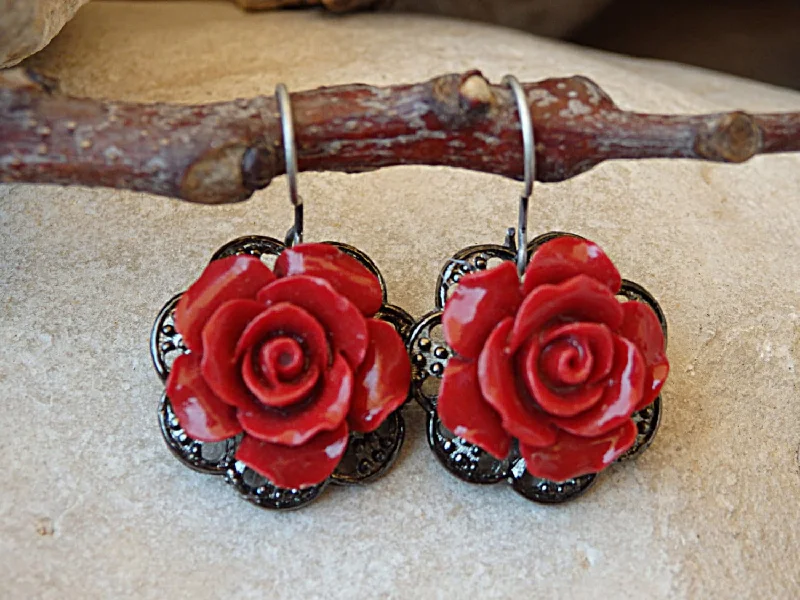 Coral earrings