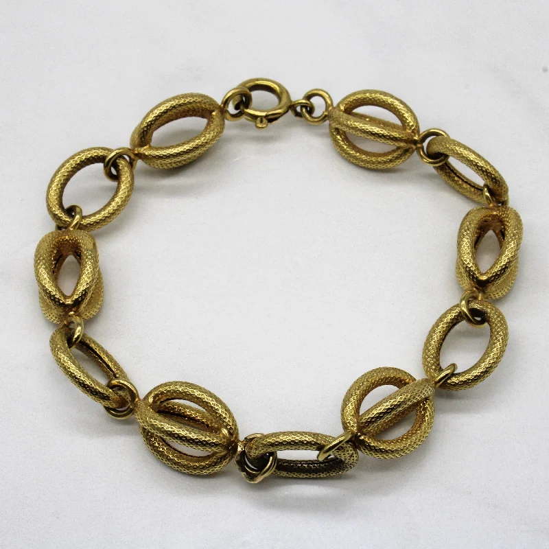 18k Yellow Gold Fancy Link Bracelet | 8" |