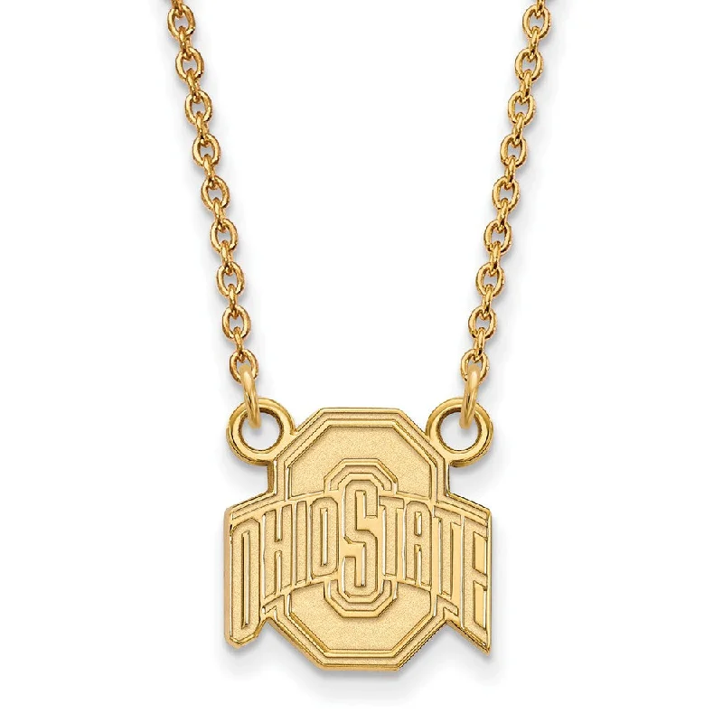 10k Yellow Gold Ohio State Small Logo Pendant Necklace