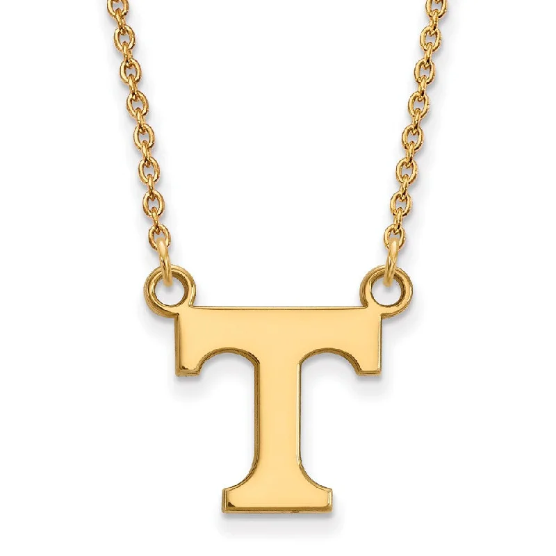 10k Yellow Gold U of Tennessee Small Initial T Pendant Necklace