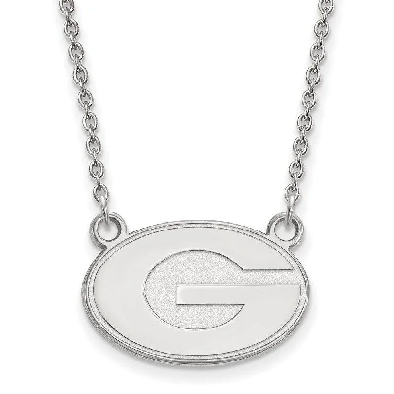 14k White Gold U of Georgia Small 'G' Pendant Necklace