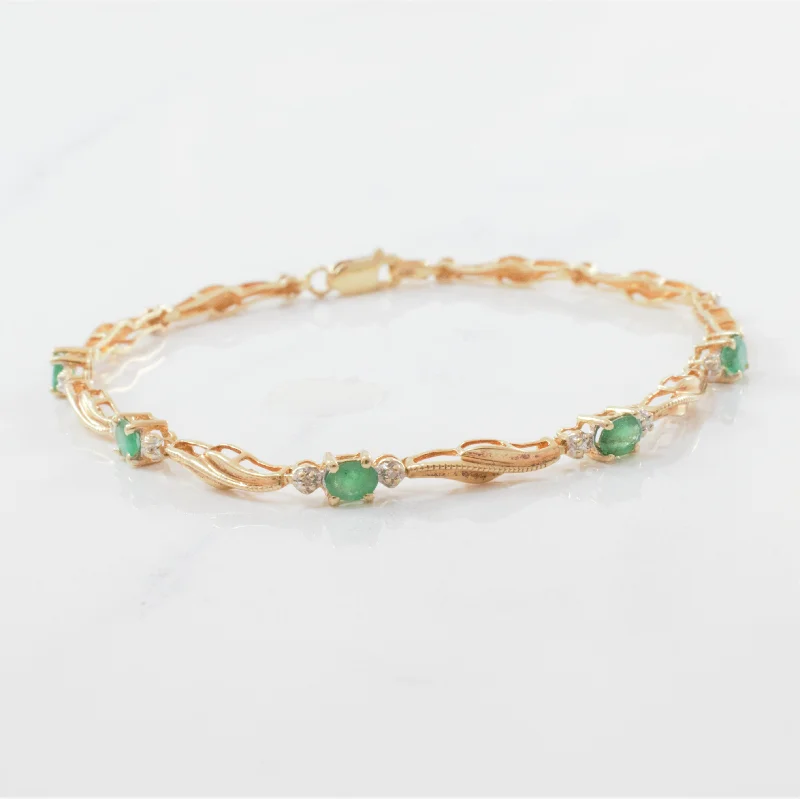 Delicate Diamond & Emerald Tennis Bracelet | 0.75 ctw | 7" |