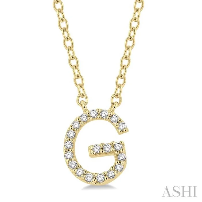 10K Yellow Gold 0.06ctw Diamond Letter "G" Necklace