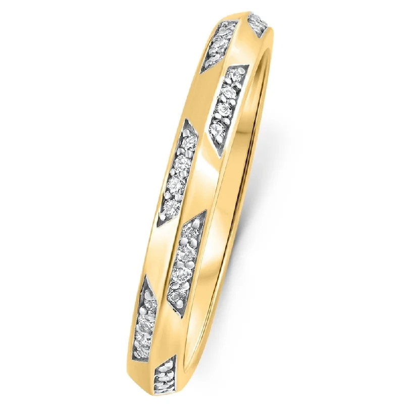 Diamond Stackable Knife Edge Womens Wedding Anniversary Ring Gold Lab Grown