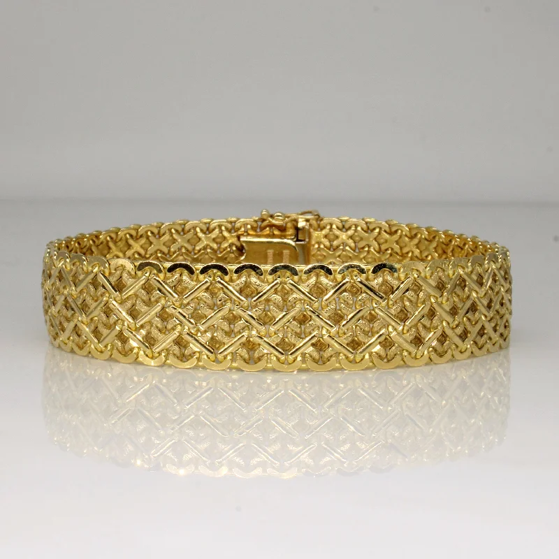 14k Yellow Gold Woven Bracelet | 8" |