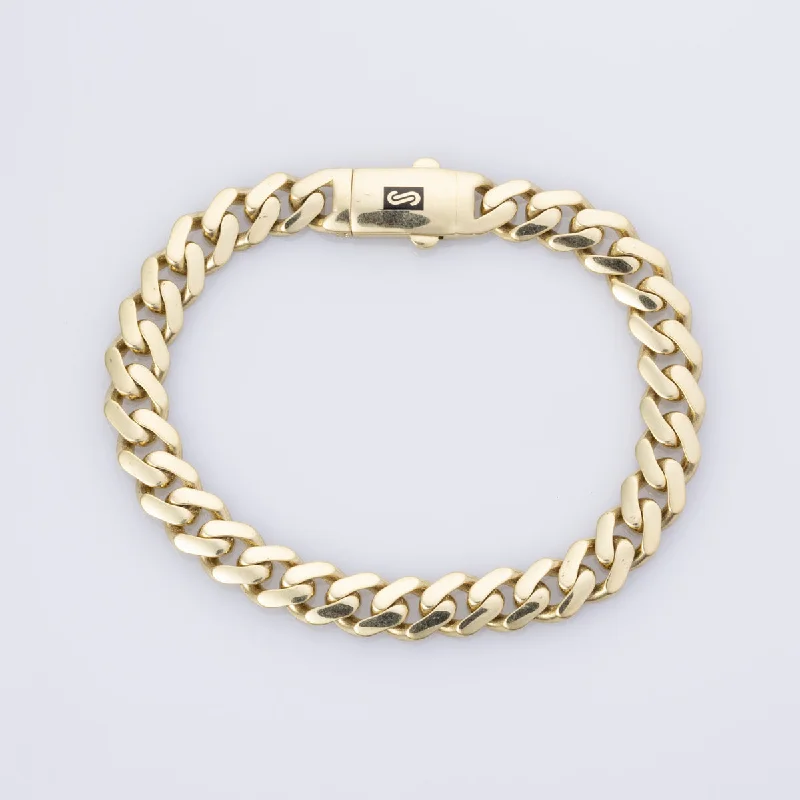 18k Yellow Gold Curb Chain Bracelet  | 7.25" |