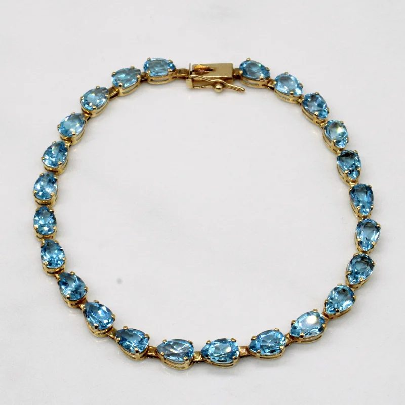 Blue Topaz 14k Bracelet | 11ctw | 7.25" |