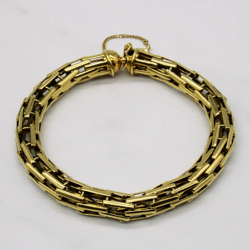 18k Yellow Gold Birdcage Chain Bracelet | 8" |