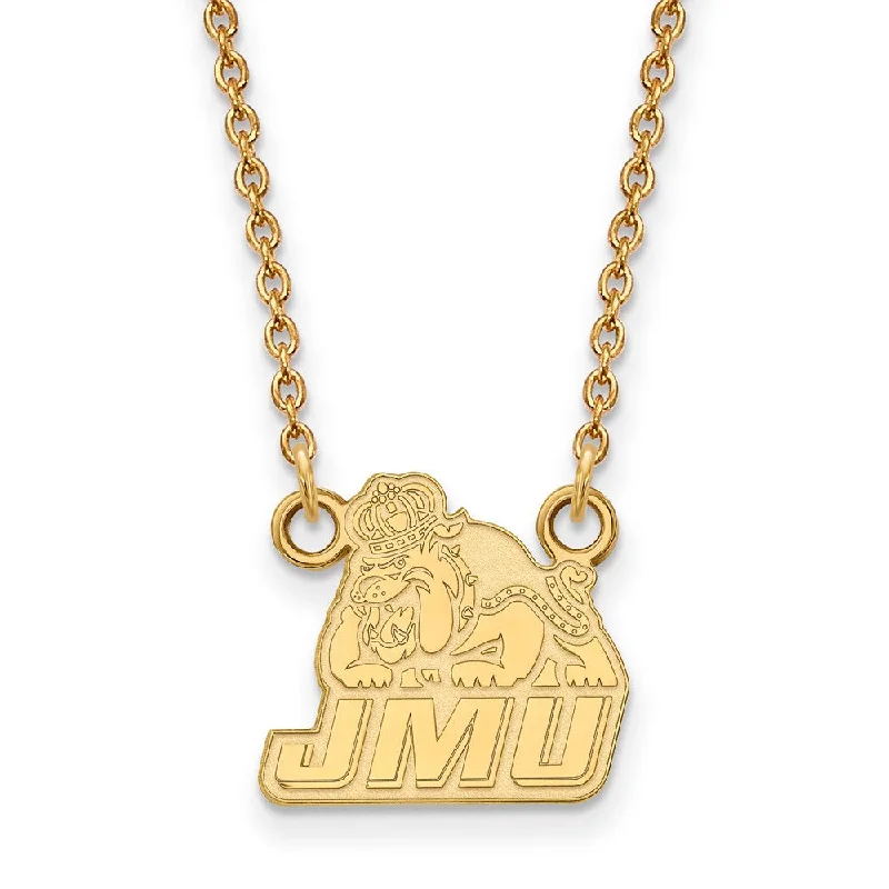 14k Yellow Gold James Madison U Small Pendant Necklace