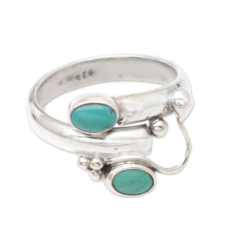 Novica Handmade Passed Message Turquoise Wrap Ring