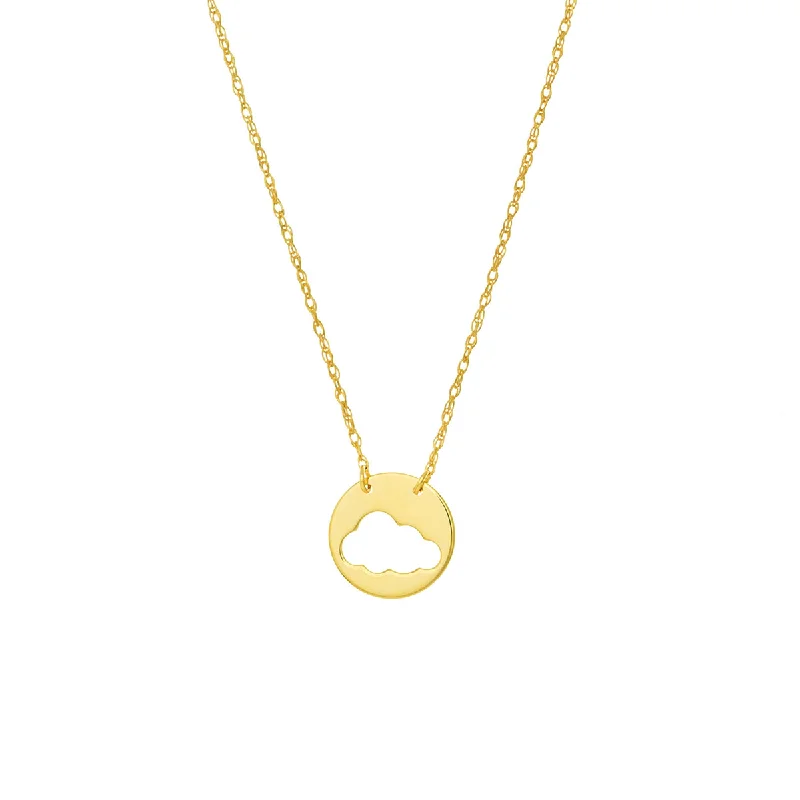 14K Yellow Gold Cloud Pendant Necklace by Midas Chain