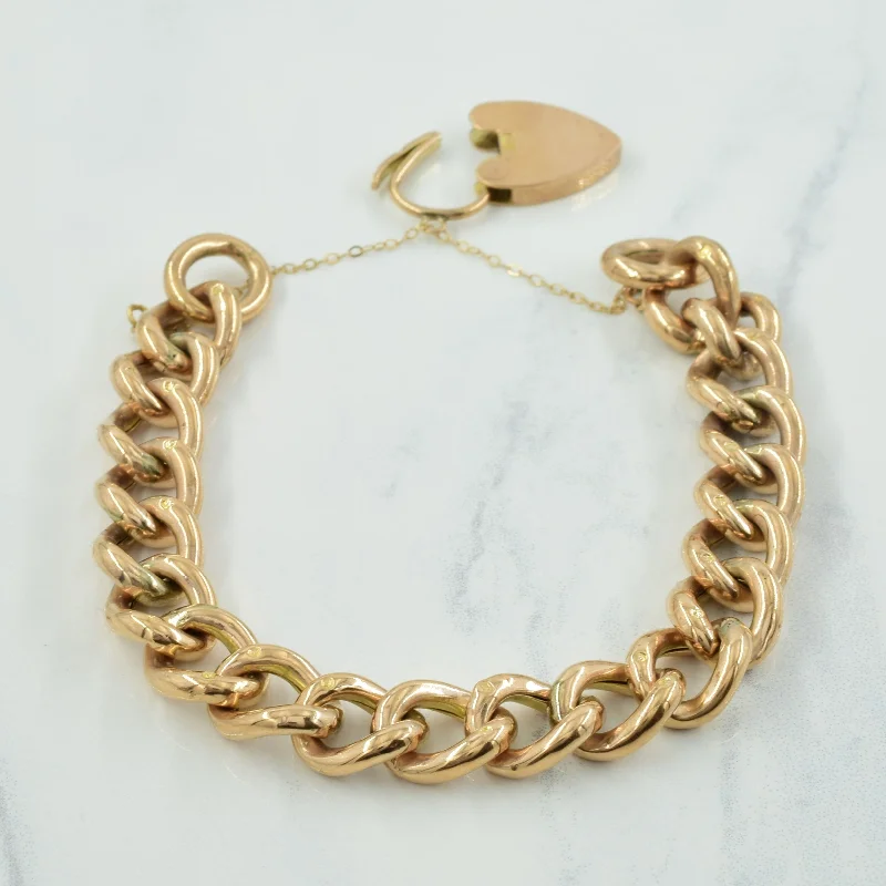 9k Rose Gold Curb Link Bracelet | 10" |