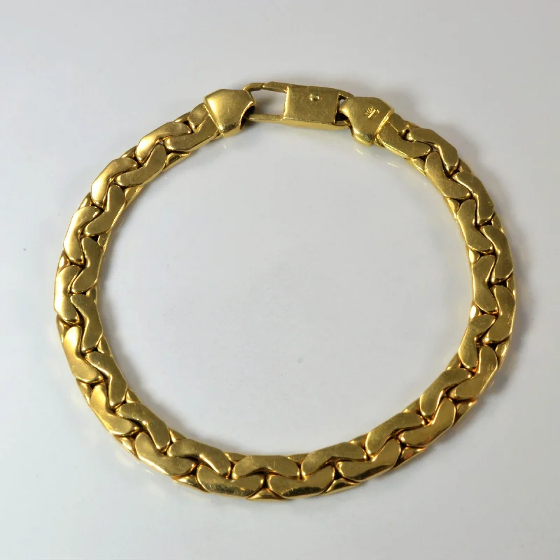 Braided Yellow Gold Chain Bracelet | 7.5" |