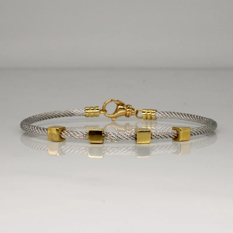 18k Two Tone Gold Bracelet | 7" |