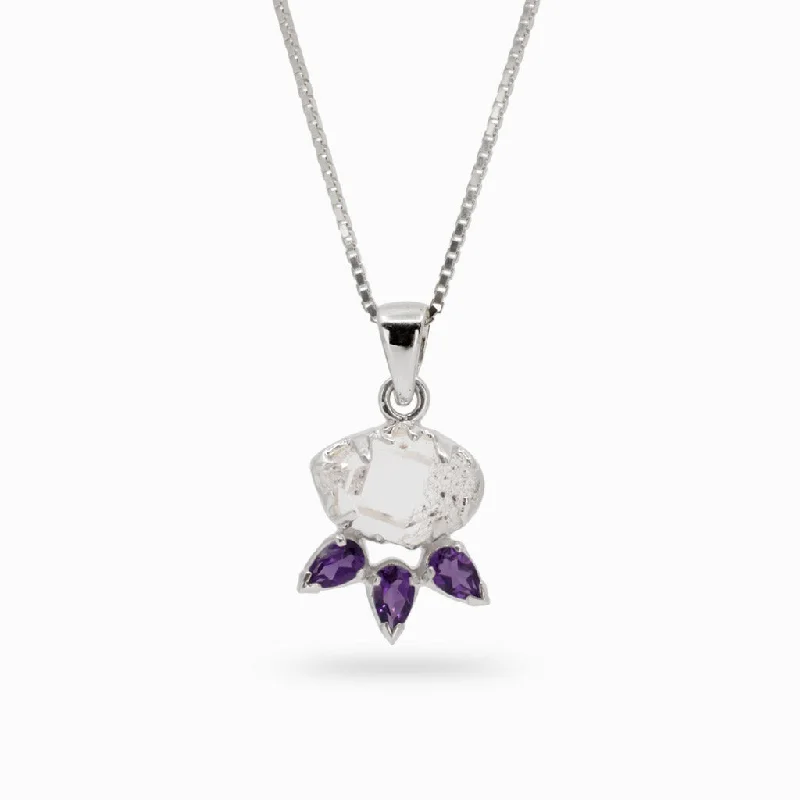 Herkimer Diamond and Amethyst Necklace