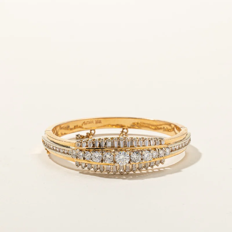 Multi Diamond Gold Bangle | 4.47ctw I1 G/H | 6"|