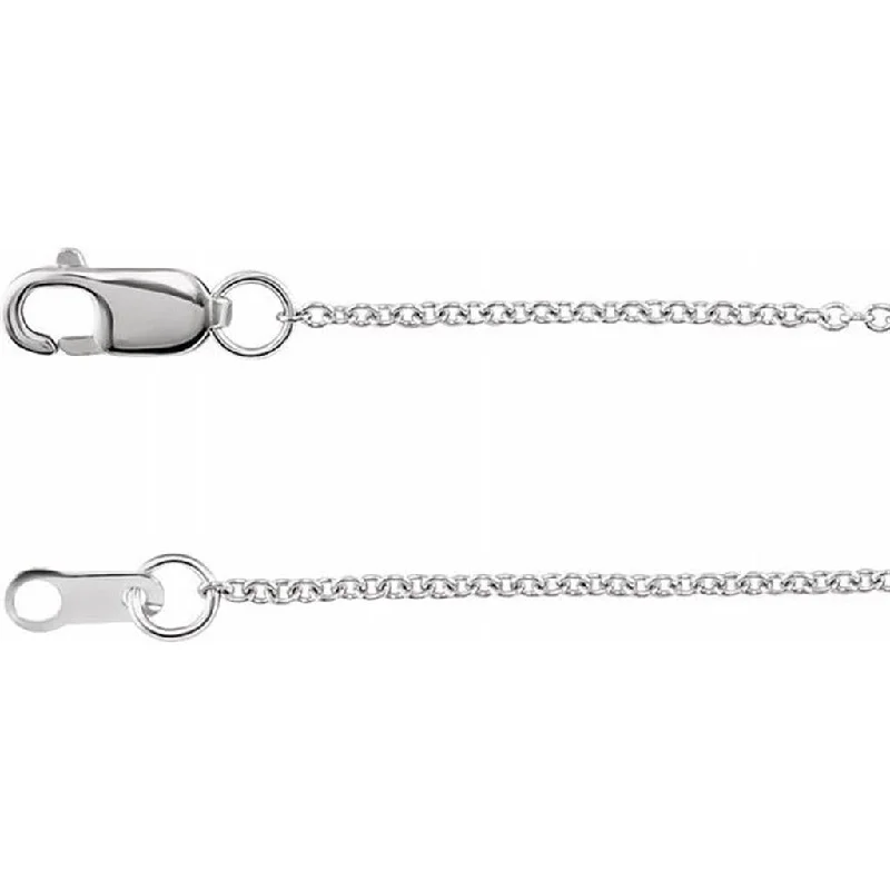 14K White Gold 1mm Cable Chain Necklace