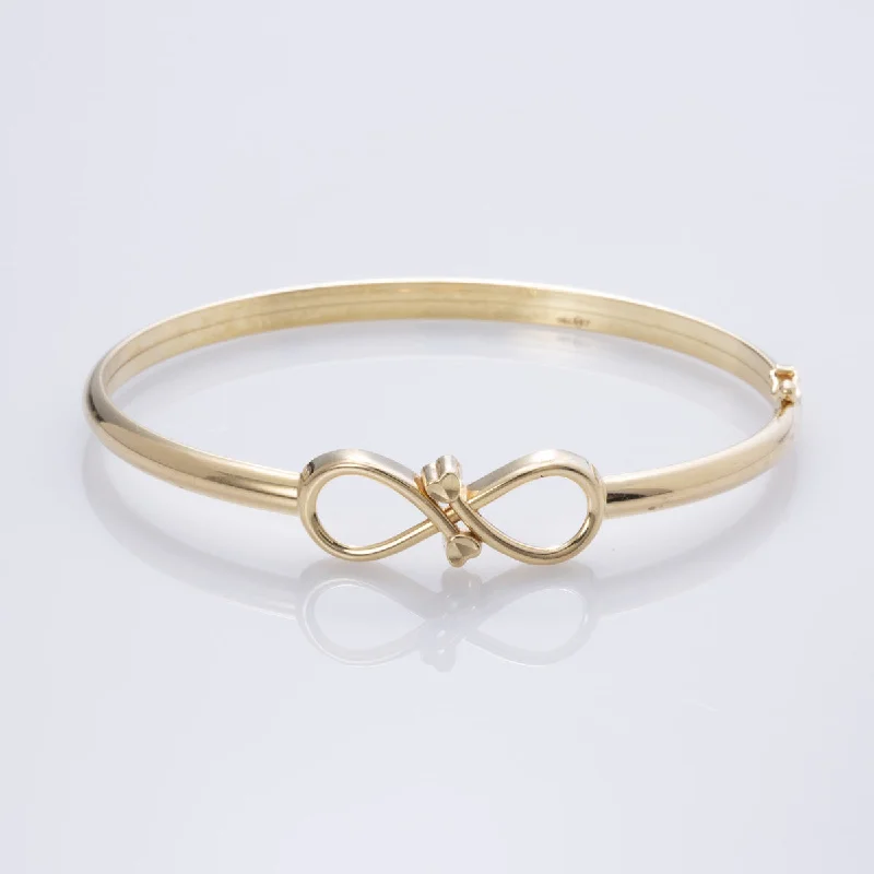 18k Yellow Gold Infinity Bangle Bracelet  | 6.5" |