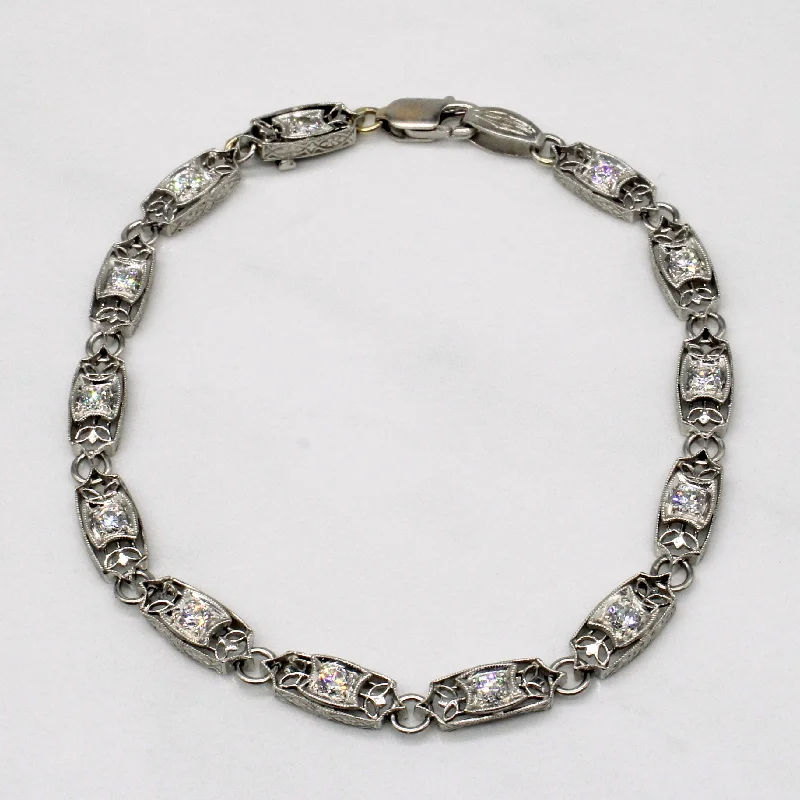 Art Deco Inspired Diamond Bracelet | 0.91ctw | 7.25" |