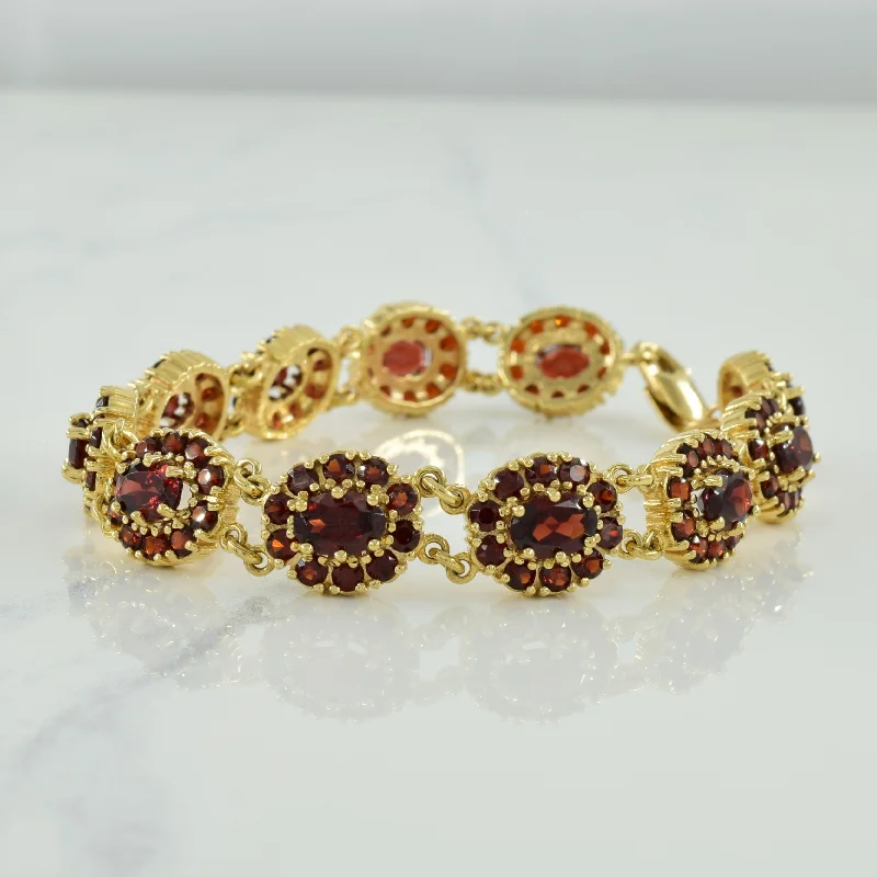 Cluster Garnet Bracelet | 17.60ctw | 7.5" |