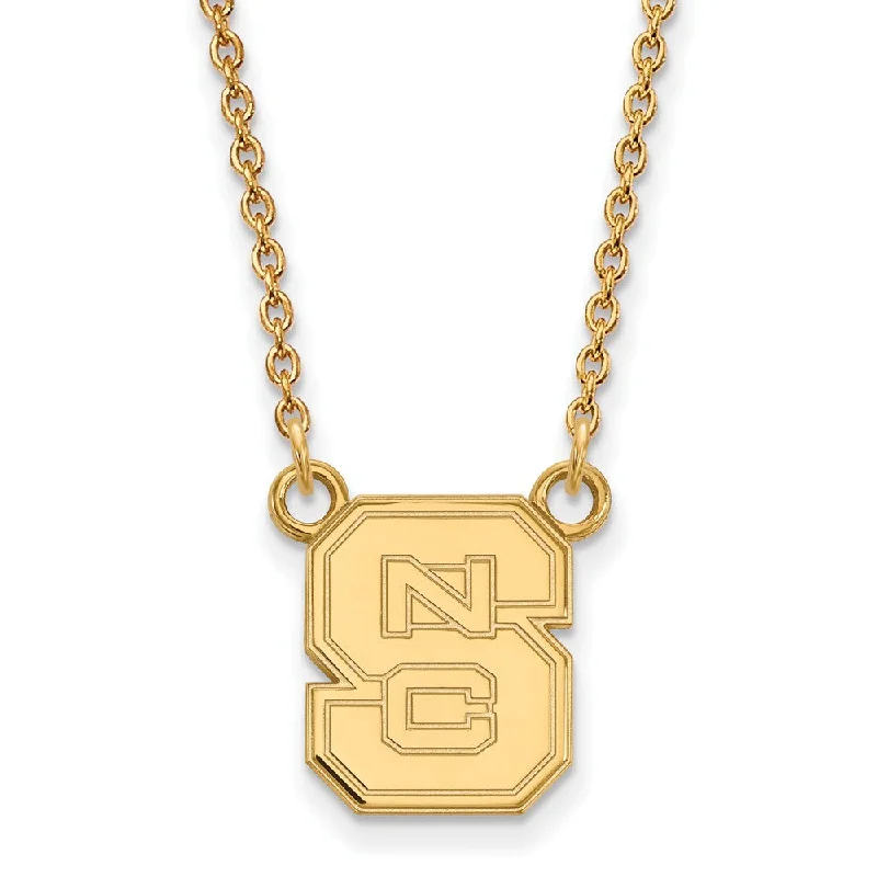 10k Yellow Gold North Carolina Small 'NCS' Pendant Necklace