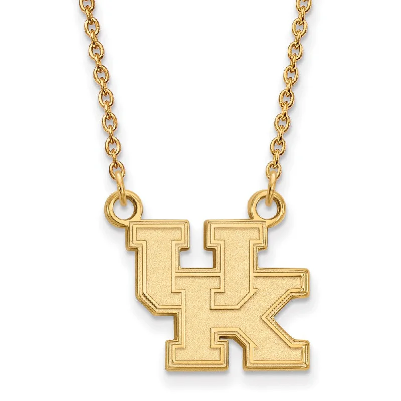 10k Yellow Gold U of Kentucky Small 'UK' Pendant Necklace