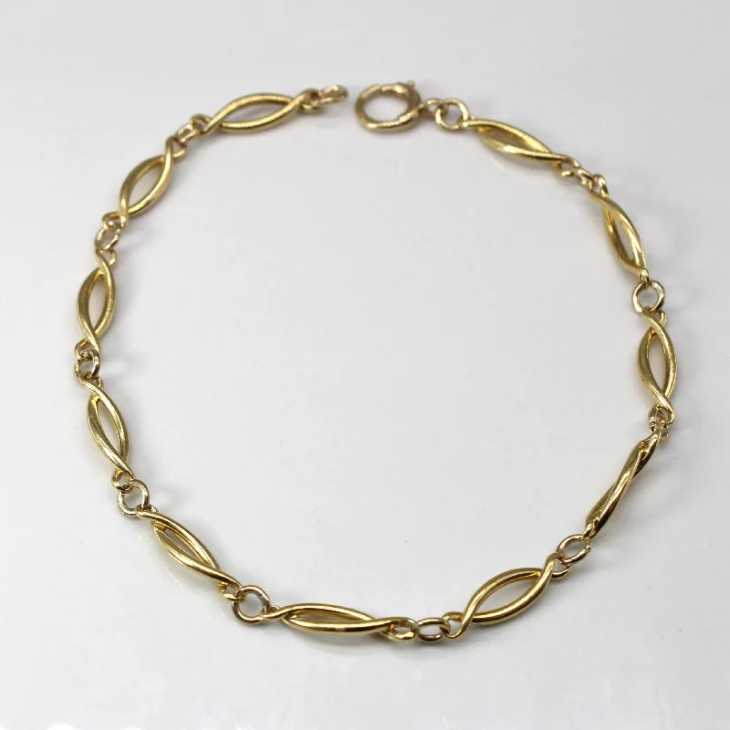 9k Yellow Gold Infinity Link Chain Bracelet | 7.5"|