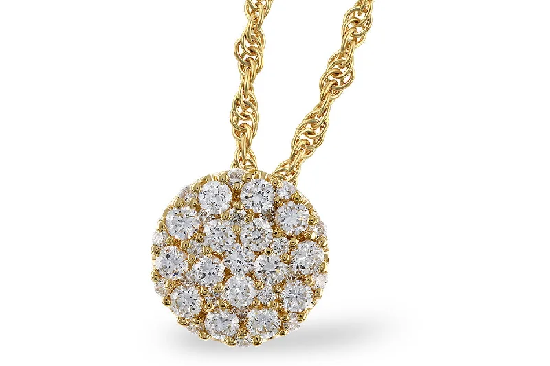 14K Yellow Gold 0.25ctw Diamond Cluster Necklace by Allison Kaufman