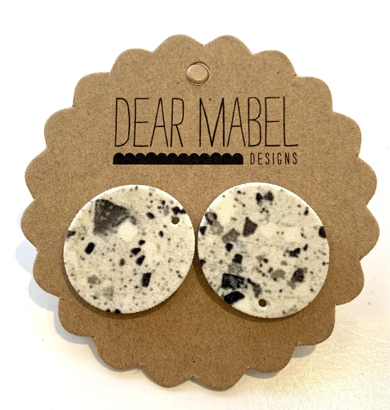 Dear Mabel Handmade - Grey Speckle Earrings*