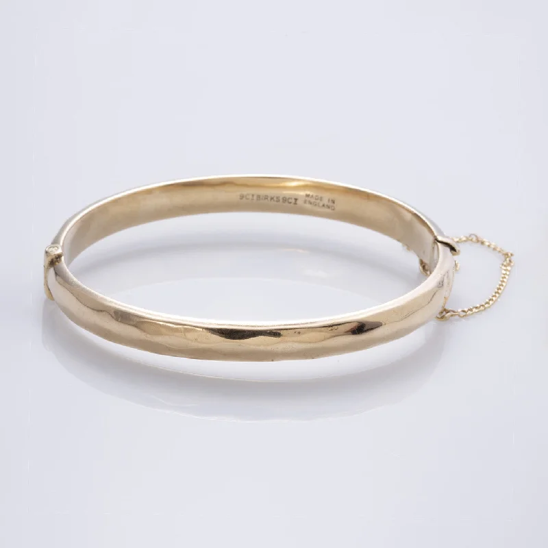 Antique 9k Yellow Gold Bangle Bracelet  | 6.5" |