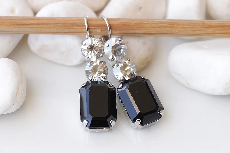 BLACK SILVER EARRINGS