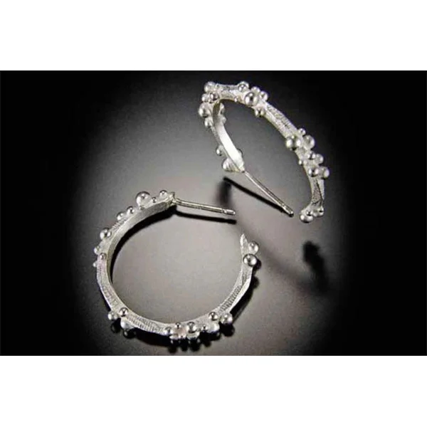 Bumpy Cluster Hoop Earring