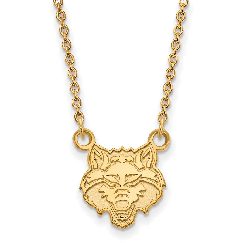 14k Yellow Gold Arkansas State Small Pendant Necklace