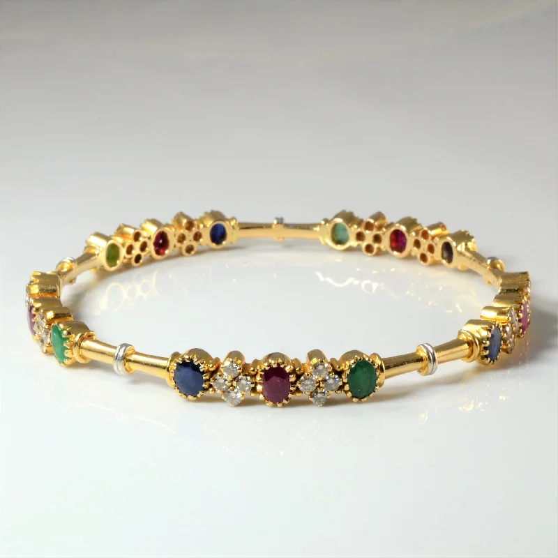 Colourful Multi Gem Bangle | 1.87ctw, 5.87ctw | 7" |