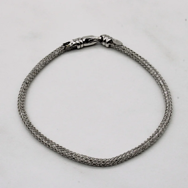 18k White Gold Birdcage Link Bracelet | 7" |