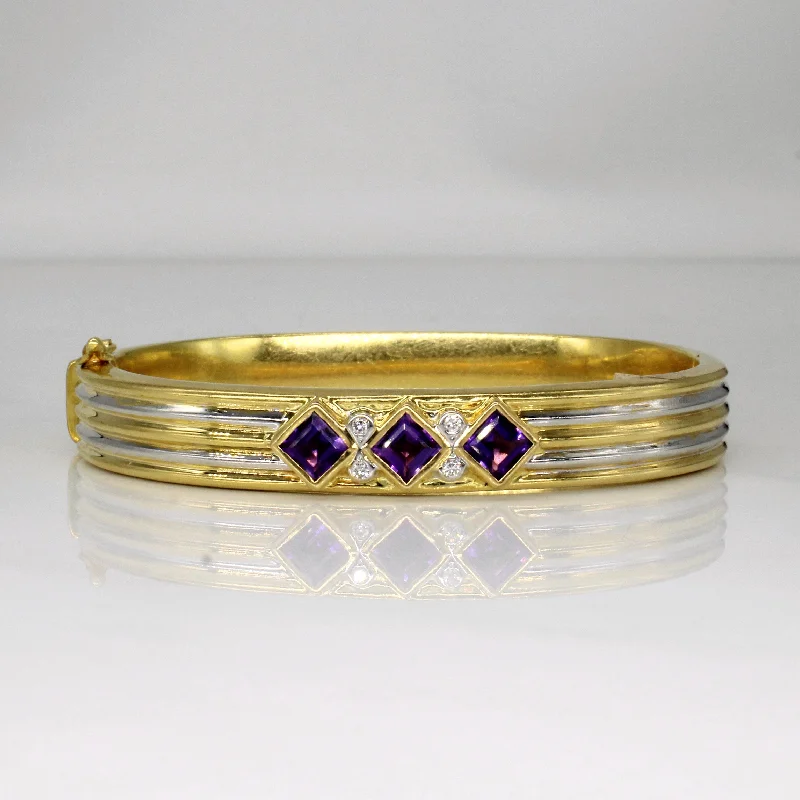 Amethyst & Diamond Bracelet | 1.50ctw, 0.08ctw | 8" |