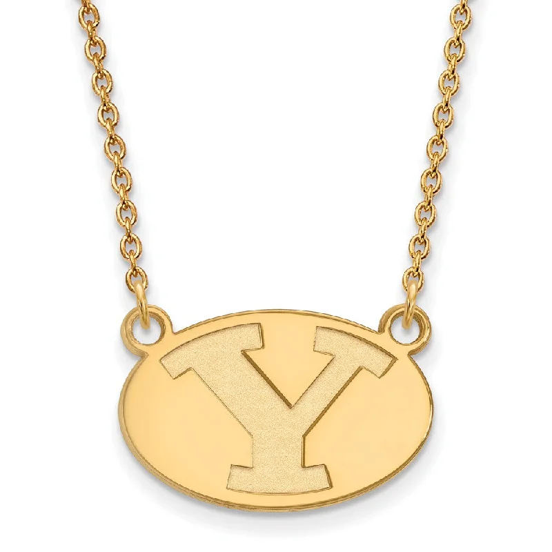 10k Yellow Gold Brigham Young U Small Initial Y Pendant Necklace