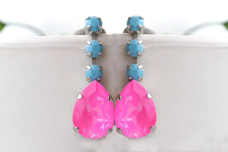 FUCHSIA TURQUOISE EARRINGS