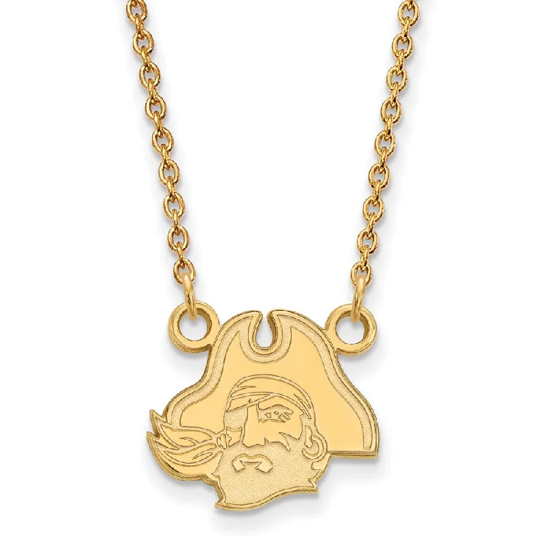 10k Yellow Gold East Carolina U Small Pendant Necklace